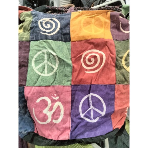 Peace Miami Canvas Bag 36 Inches Multi Color Handag Hobo - Picture 4 of 4